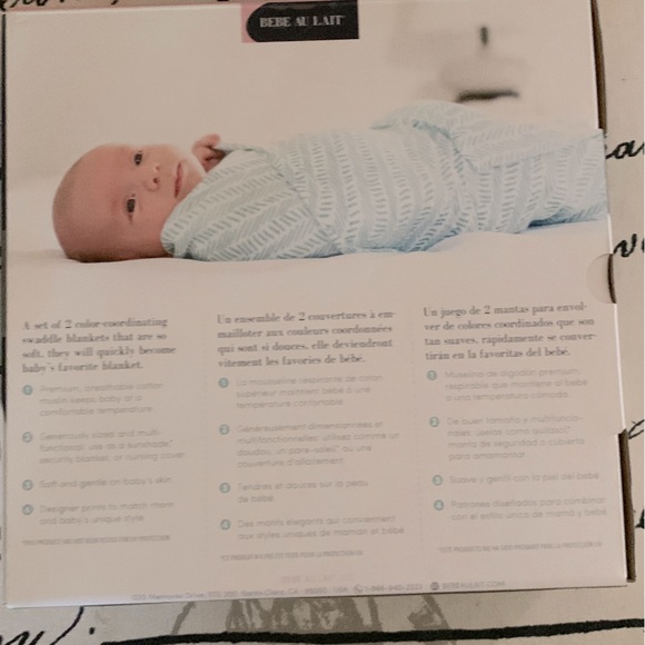 NEW Bebe Au Lait Box of Two Swaddle Muslin Blankets Rainforest/Jungle Themed - Picture 2 of 3